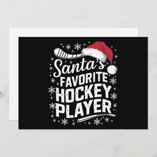 Sinterklaas' favoriete ijshockeyspeler pyjama Kers Feestdagenkaart (Voorkant / Achterkant)