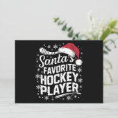 Sinterklaas' favoriete ijshockeyspeler pyjama Kers Feestdagenkaart (Staand voorkant)