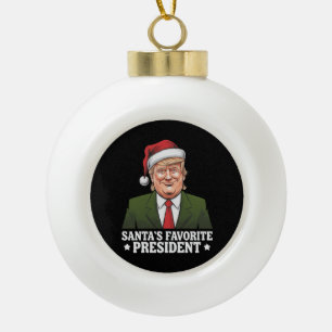 Sinterklaas' favoriete president grappige Trump ke Keramische Bal Ornament