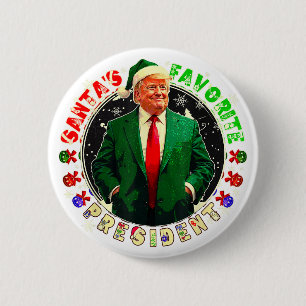Sinterklaas' favoriete president grappige Trump ke Ronde Button 5,7 Cm