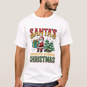 Sinterklaas Favoriete School Kerst Ontwerp T-shirt