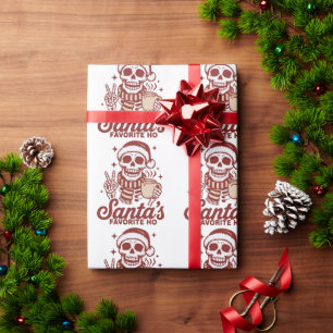 Sinterklaas' Favoriete Skelet Grappige Kerstmis Cadeaupapier