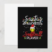 Sinterklaas Favoriete Softbalspeler Pyjama Kerstmi Kaart (Voorkant / Achterkant)