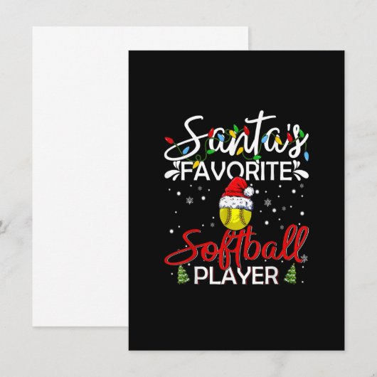 Sinterklaas' favoriete softbalspeler pyjama vrolij kaart (Voorkant / Achterkant)