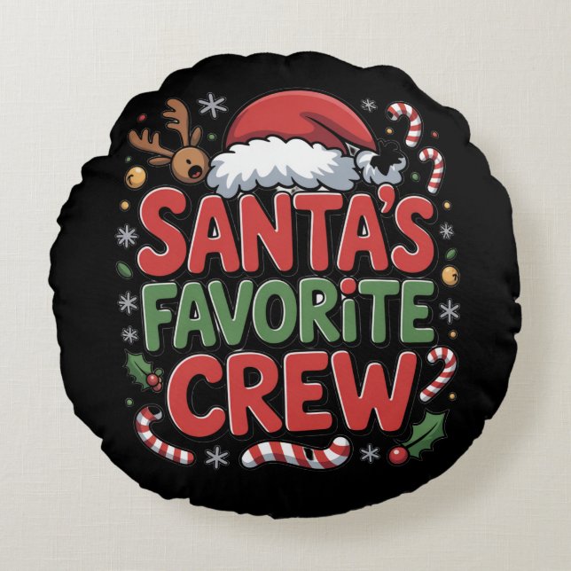 Sinterklaas' Favoriete Team Rond Kussen (Voorkant)