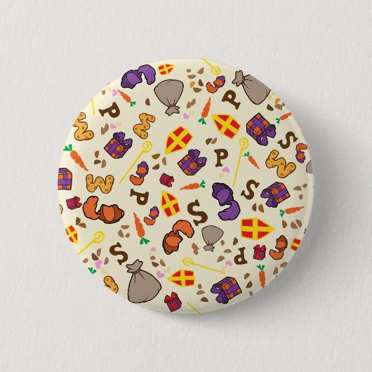 Sinterklaas Feest Ronde Button 5,7 Cm (Voorkant)