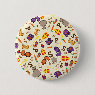 Sinterklaas Feest Ronde Button 5,7 Cm