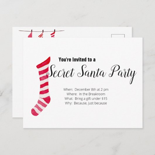 Sinterklaas Feest Uitnodiging (Voorkant / Achterkant)