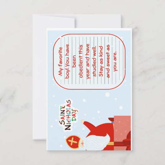 Sinterklaas felicitaties bedankkaart (Achterkant)