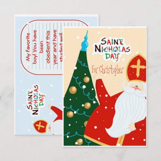 Sinterklaas felicitaties bedankkaart (Voorkant / Achterkant)