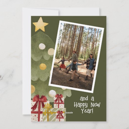 Sinterklaas Foto Gifts Vrolijke Kerstboom Feestdagenkaart (Achterkant)