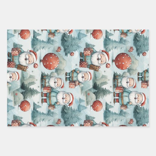 Sinterklaas Frosty het Sneeuw Man Kerst Inpakpapier Vel (Voorkant 3)