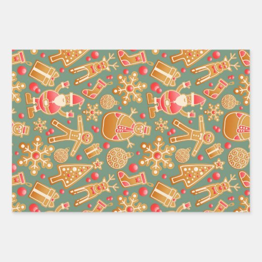 Sinterklaas Frosty het Sneeuw Man Kerst Inpakpapier Vel (Voorkant)