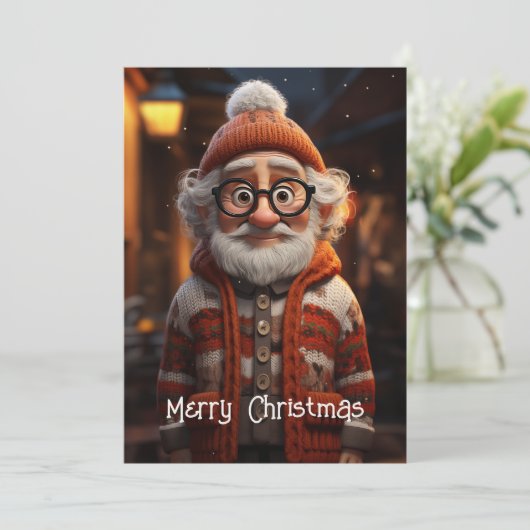 Sinterklaas gebreide trui feestdagenkaart (Staand voorkant)