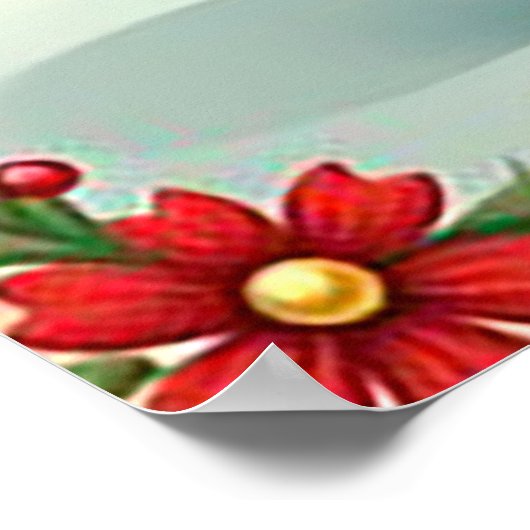 Sinterklaas geeft cadeaus door besneeuwd bos poster (Hoek)