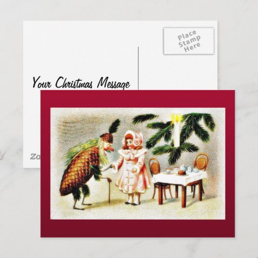 Sinterklaas gekleed als ananas en wenst een gi feestdagenkaart (Voorkant / Achterkant)