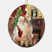 Sinterklaas' Gele Lab Keramisch Ornament (Links)