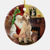 Sinterklaas' Gele Lab Keramisch Ornament (Achterkant)