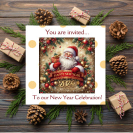 Sinterklaas Gelukkig Nieuwjaar goud gepersonalisee Kaart