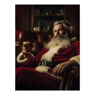 Sinterklaas geniet van een feestelijke Drink Perfect Poster