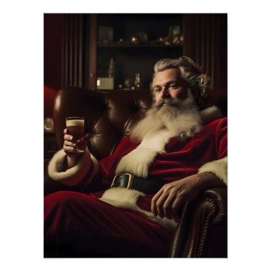 Sinterklaas geniet van een feestelijke Drink Perfect Poster (Voorkant)