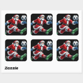Sinterklaas geniet van een levendige voetbalwedstr vierkante sticker (Vel)