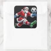 Sinterklaas geniet van een levendige voetbalwedstr vierkante sticker (Tas)