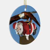 Sinterklaas gevangen door Bald Eagle Keramisch Ornament (Rechts)