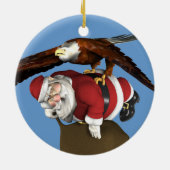 Sinterklaas gevangen door Bald Eagle Keramisch Ornament (Achterkant)