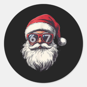 Sinterklaas Gezicht 67 Kerstmis Zes Zeven Bruh Mem Ronde Sticker