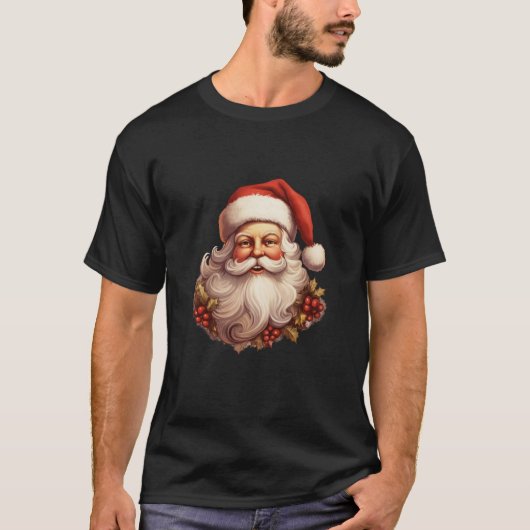  Sinterklaas Gezicht Grappig Kerst Xmas Sant T-shirt (Voorkant)