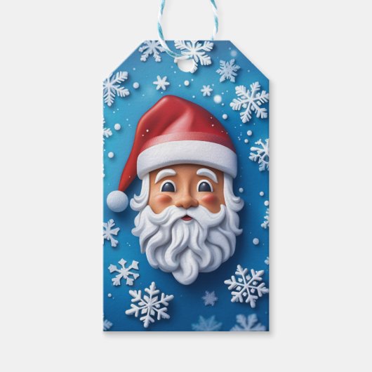 Sinterklaas Gezicht Kerstmis Vakantie Geschenk Lab Cadeaulabel (Voorkant)