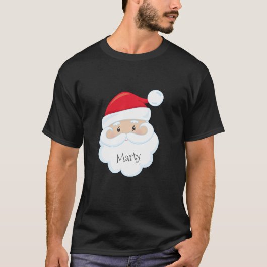 Sinterklaas Gezicht met Naam op Baard T-shirt (Voorkant)