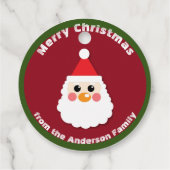 Sinterklaas Gezicht op Rode Vrolijke Kerstmis Bedankjes Labels (Achterkant)