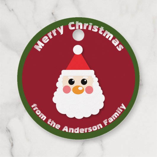 Sinterklaas Gezicht op Rode Vrolijke Kerstmis Bedankjes Labels (Achterkant)