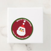 Sinterklaas Gezicht op Rode Vrolijke Kerstmis Bedankjes Labels (In situ)
