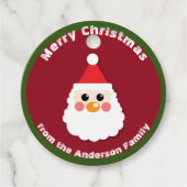 Sinterklaas Gezicht op Rode Vrolijke Kerstmis Bedankjes Labels (Voorkant)