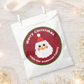 Sinterklaas Gezicht op Rode Vrolijke Kerstmis Bedankzakje (Geknipt)