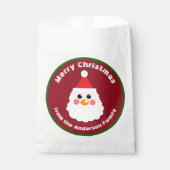 Sinterklaas Gezicht op Rode Vrolijke Kerstmis Bedankzakje (Voorkant)