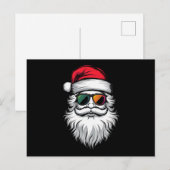 Sinterklaas gezicht retro zonnebril Kerstmis Kerst Feestdagenkaart (Voorkant / Achterkant)