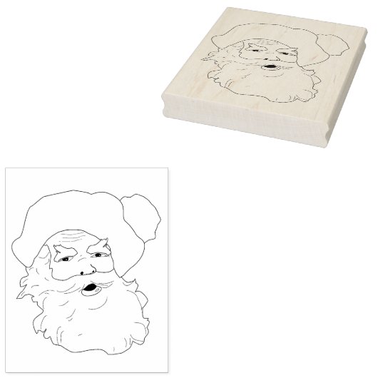  Sinterklaas gezicht rubberen stempel (Gestempeld)