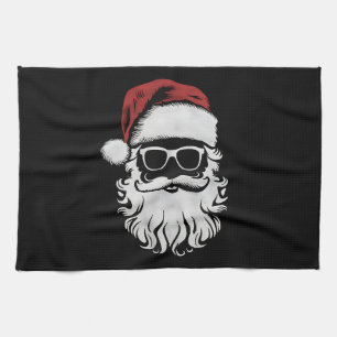 Sinterklaas Gezicht Zonnebril Met Hoed Baard Kerst Theedoek
