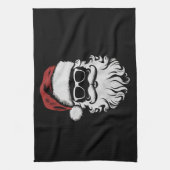 Sinterklaas Gezicht Zonnebril Met Pet Baard Xmas Theedoek (Verticaal)