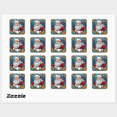 Sinterklaas Glas in lood #1 Vierkante Sticker (Vel)