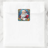 Sinterklaas Glas in lood #1 Vierkante Sticker (Tas)