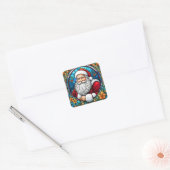 Sinterklaas Glas in lood #1 Vierkante Sticker (Envelop)