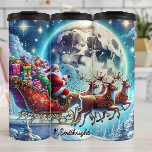 Sinterklaas' Gloed Over Wintersteden Thermosbeker