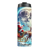 Sinterklaas' Gloed Over Wintersteden Thermosbeker (Voorkant)