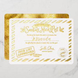 Sinterklaas Goede Lijst Certificaat Aangepast Goud Folie Uitnodiging