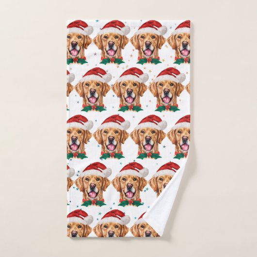 Sinterklaas Golden Retriever Kerstmis Handdoek (Handdoek)